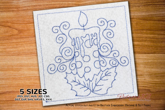 Decorative Christmas Candle Redwork Review