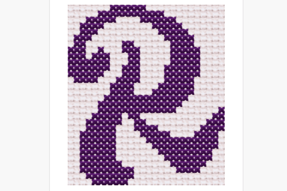 Handwritten Letter R Cross Stitch