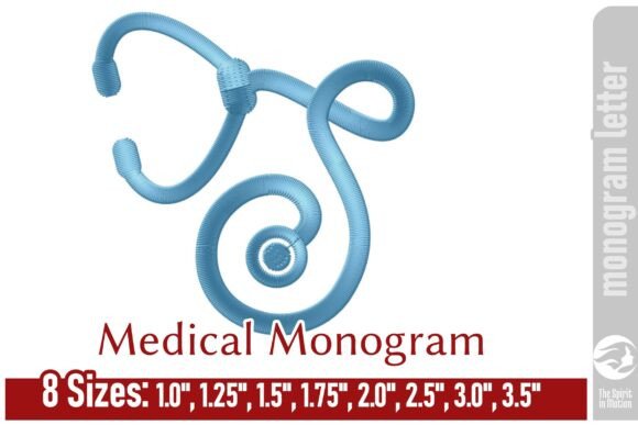 Medical Embroidery Monogram Letter - S
