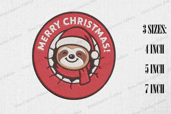Merry Christmas Cute Sloth Embroidery Design Review