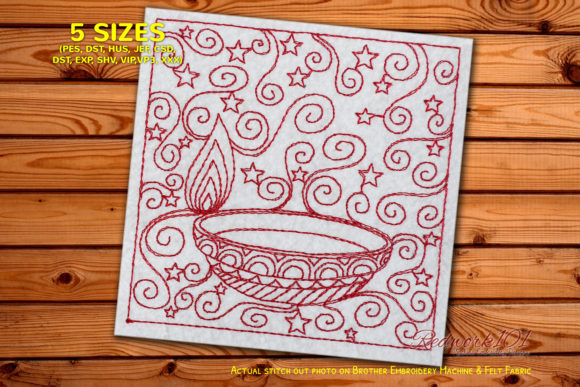 Review: Decorative Diwali Candle Redwork