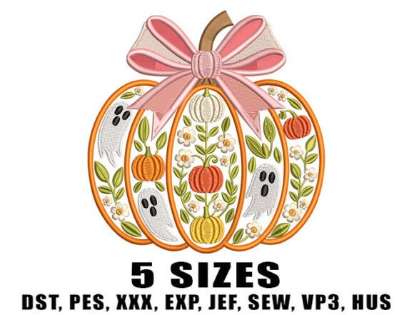 Review: Fall Bow Pumpkin Autumn Embroidery Design