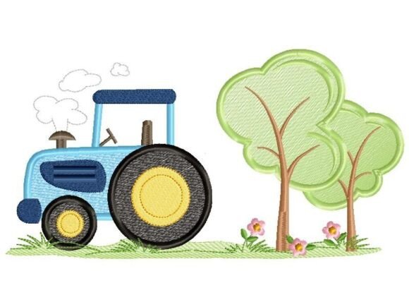 Tractor Assembly with Tree Embroidery Review